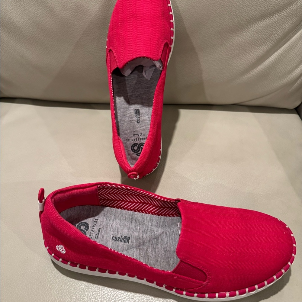 Clark's Cloudsteppers Red Espadrille Size  8M - Picture 3 of 6